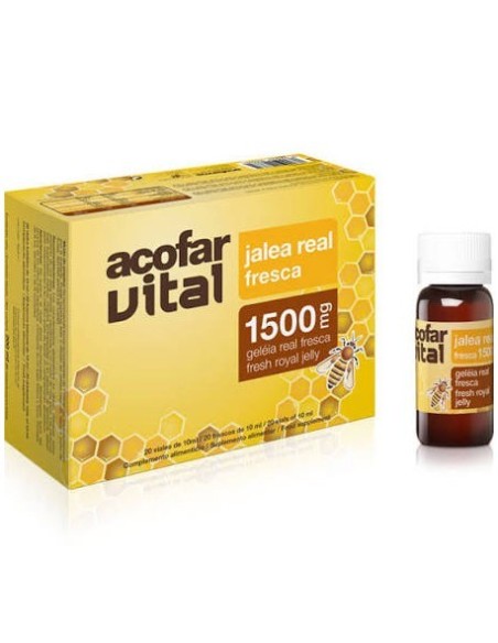 Acofarvital jalea real fresca 1500mg 20 viales bebibles