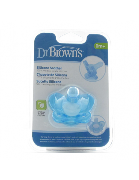 CHUPETE SILICONA DR BROWN´S 1 PIEZA AZUL 0- 6 M