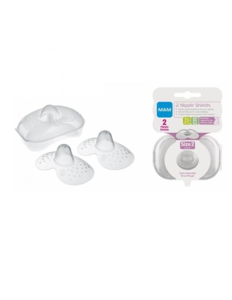 PEZONERA SILICONA MAM NIPPLE SHIELDS 2 U T- M-GD