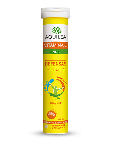 AQUILEA VITAMINA C +ZINC COMP EFERVESCENTES 14 C