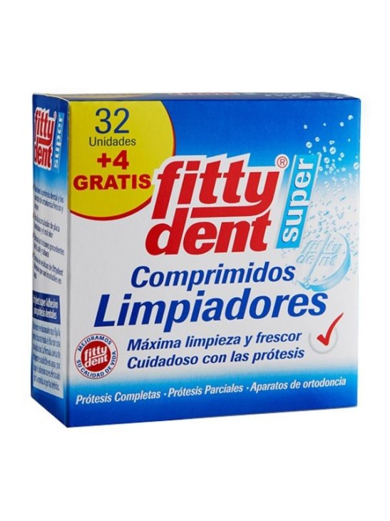 FITTYDENT SUPER COMPRIMIDOS LIMPIEZA PROTESIS DENTAL 32 + 4 COMPRIMIDOS