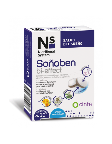 NS SOÑABEN BI-EFFECT 1,85 MG MELATONINA 30 COMP