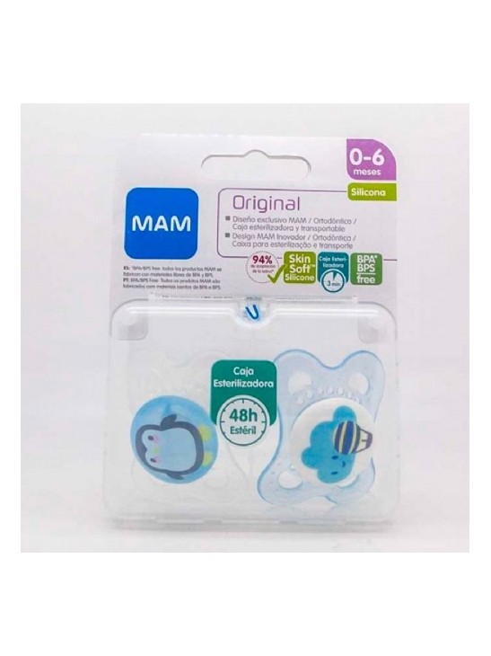 Chupete de silicona original MAM para bebés de 0 a 6 meses