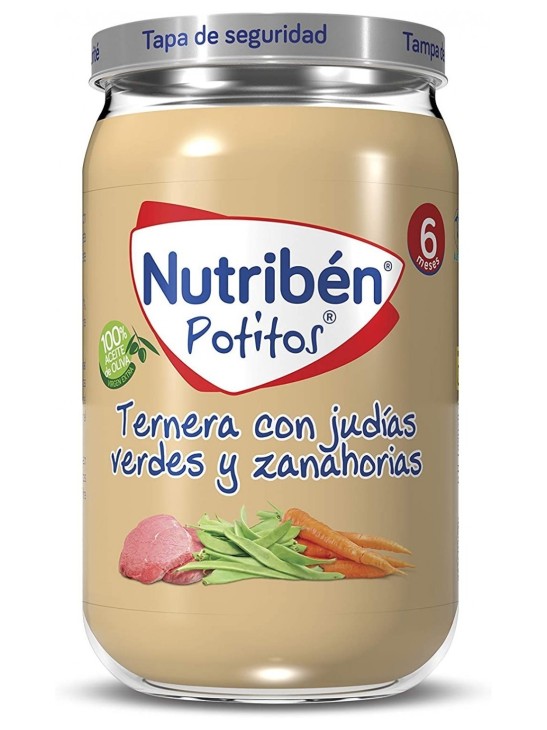 NUTRIBÉN POTITOS +6MESES. POLLO Y TERNERA CON VERDURITAS 235 G-SIN SAL
