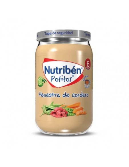 NUTRIBÉN POTITOS +6MESES. MENESTRA DE CORDERO 235 G-SIN SAL AÑADIDA,SI