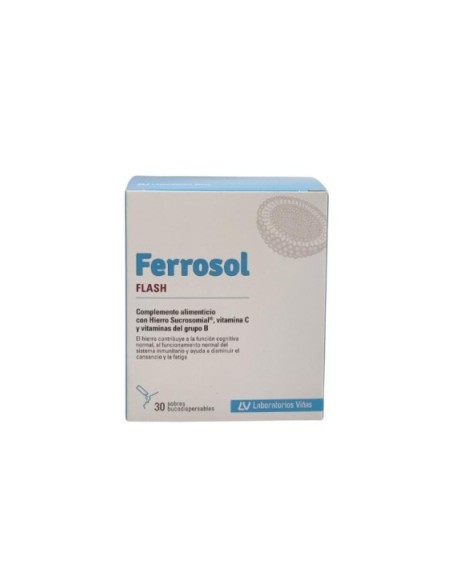 FERROSOL FLASH 30 SOBRES BUCODISPERSABLES