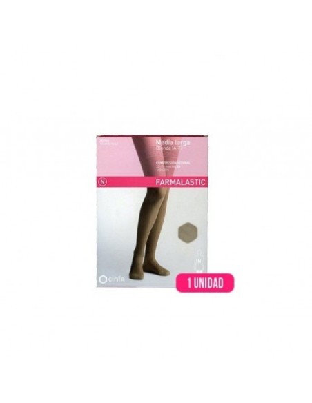 Farmalastic media larga blonda (A-F) compresion normal  T-pequeña beige 1ud