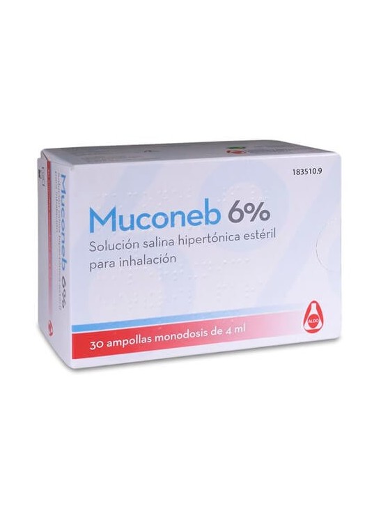 MUCONEB 6% SOLUCIÓN SALINA HIPERTONICA ESTERIL PARA INHALACION 30 AMP