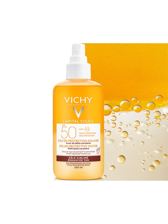 VICHY CAPITAL SOLEIL AGUA DE PROTECCIÓN SOLAR BRONCEADOR SPF50 200ML (2)