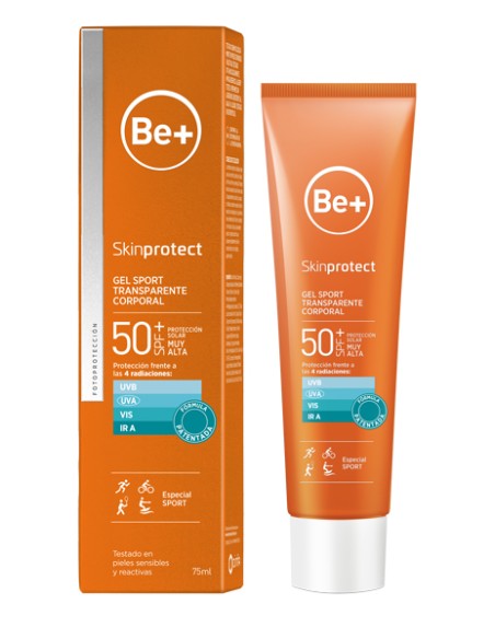 BE+ SKINPROTECT GEL SPORT TRANSPARENTE CORPORAL SPF50+