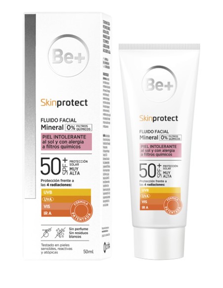 BE+ SKINPROTECT FLUIDO FACIAL MINERAL PIEL INTOLERANTE SPF50+