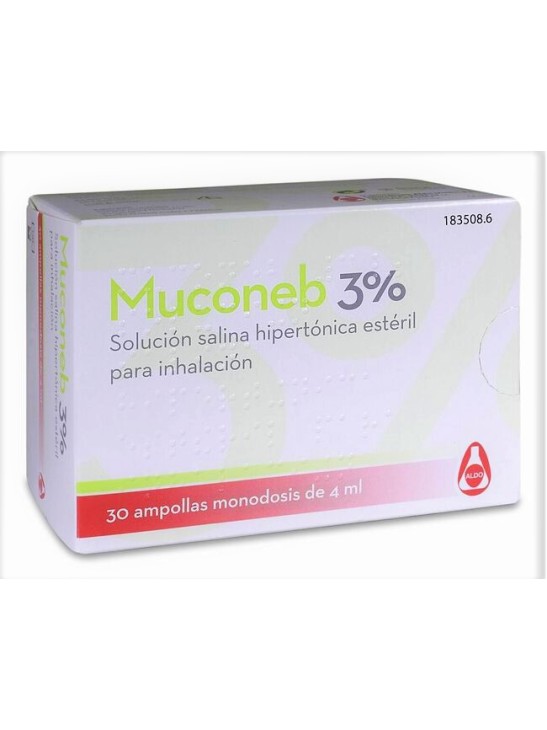 MUCONEB 3% SOLUCIÓN SALINA HIPERTONICA ESTERIL PARA INHALACION 30 AMP