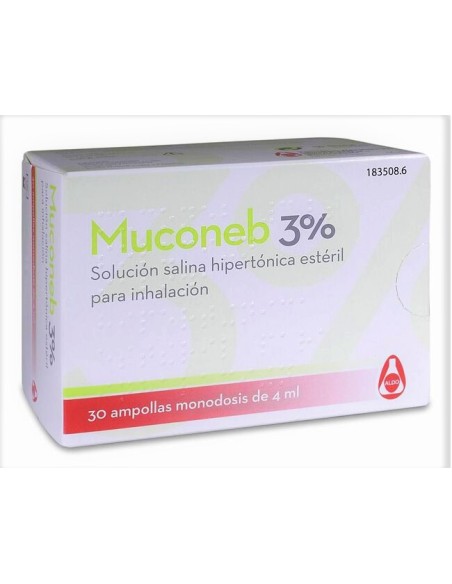 MUCONEB 3% SOLUCIÓN SALINA HIPERTONICA ESTERIL PARA INHALACION 30 AMP