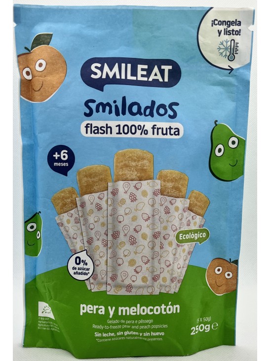 SMILADOS FLASH 100% FRUTA PERA Y MELOCOTON 5 UNIDADES