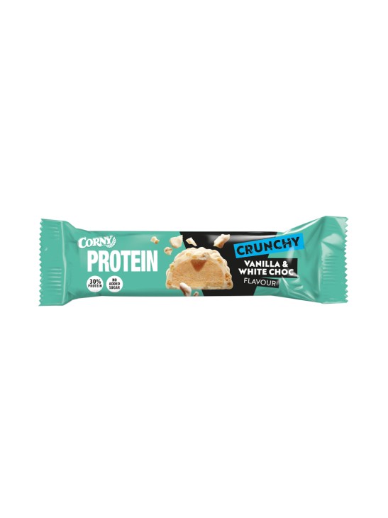 CORNY 30 % PROTEIN CRUNCHY 1 BARRITA 45 G SABOR VAINILLA Y CHOCOLATE BLANCO