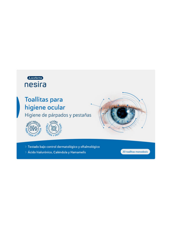 ACOFARMA NESIRA TOALLITAS PARA HIGIENE OCULAR  30 UNIDADES (1)