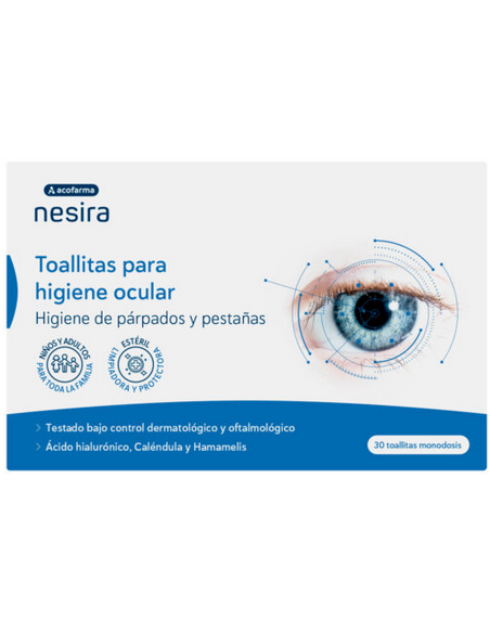 ACOFARMA NESIRA TOALLITAS PARA HIGIENE OCULAR  30 UNIDADES (1)