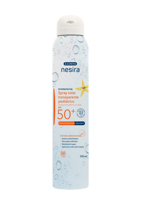 ACOFARMA NESIRA SPRAY SOLAR TRANSPARENTE PEDIÁTRICO SPF 50+ 200 ML