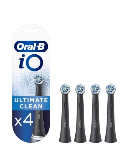 CEPILLO DENTAL ELECTRICO RECAMBIO ORAL-B REC IO ULTIMATE CLEAN 4 CABEZALES COLOR NEGRO PACK