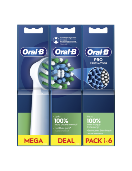 CEPILLO DENTAL ELECTRICO RECAMBIO ORAL-B PRO CROSS ACTION 3 XXL 6 CABEZALES DE RECAMBIO