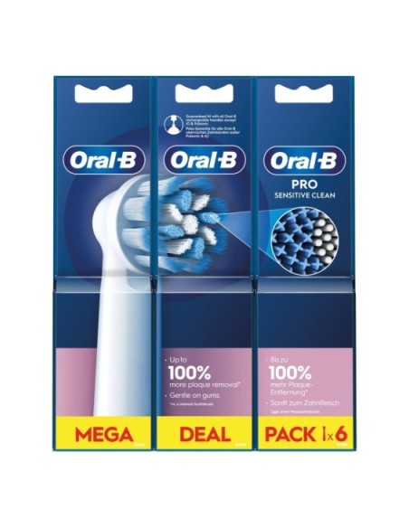 CEPILLO DENTAL ELECTRICO RECAMBIO ORAL-B SENSITIVE CLEAN 6 CABEZALES