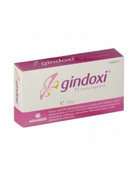 GINDOXI  10 OVULOS VAGINALES 2.5 G