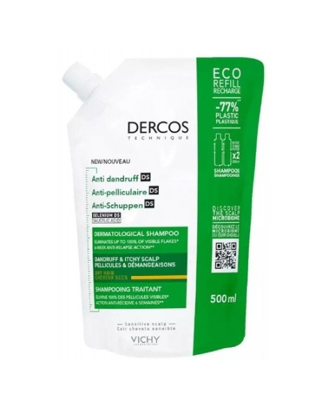 DERCOS CHAMPU ANTICASPA DS CABELLO SECO  1 BOLSA 500 ML