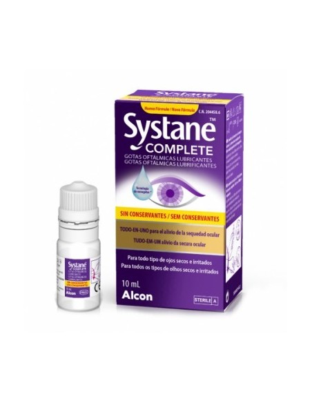 SYSTANE COMPLETE GOTAS OFTALMICAS LUBRICANTES SIN CONSERVANTES 1 FRASCO 10 ML