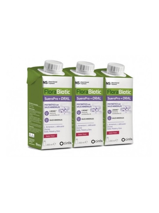 NS FLORABIOTIC SUEROPRO+ ORAL  3 ENVASES 200 ML SABOR FRESA