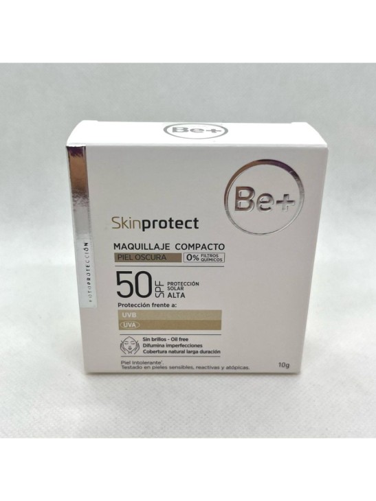 BE+ SKINPROTECT MAQUILLAJE COMPACTO MINERAL SPF50  1 ENVASE 10 G PIEL OSCURA