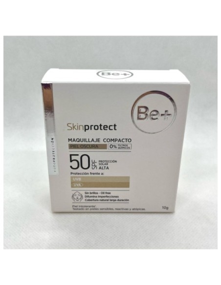 BE+ SKINPROTECT MAQUILLAJE COMPACTO MINERAL SPF50  1 ENVASE 10 G PIEL OSCURA