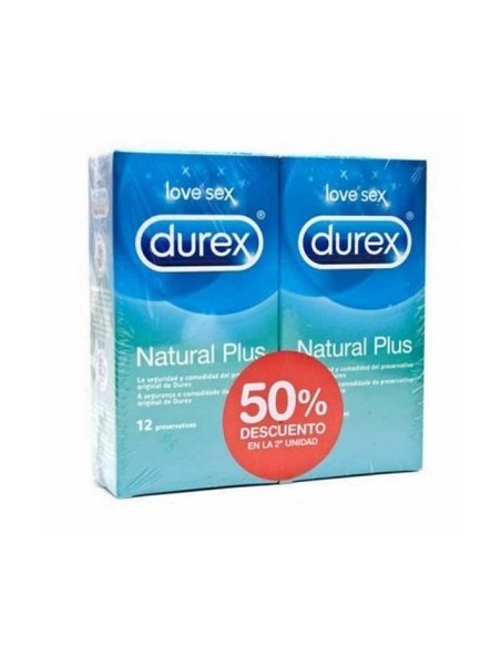 DUREX NATURAL PLUS PRESERVATIVOS 12 PRESERVATIVOS 2 CAJAS