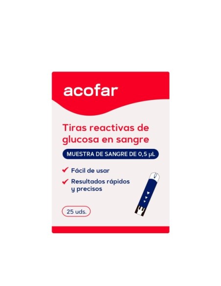 TIRAS REACTIVAS GLUCEMIA ACOFAR 50 UNIDADES