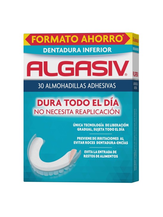 ALGASIV ALMOHADILLAS ADHESIVAS PROTESIS 30 UNIDADES INFERIORES