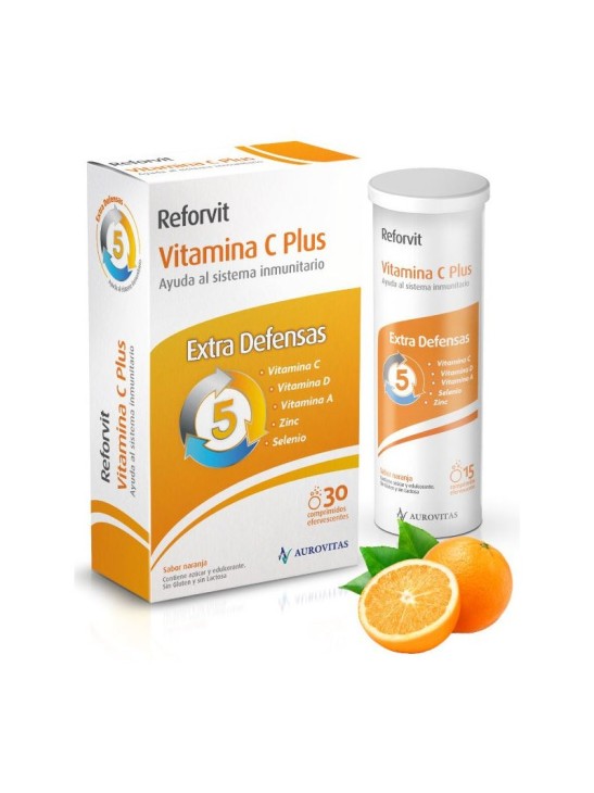 REFORVIT VITAMINA C PLUS  30 COMPRIMIDOS EFERVESCENTES SABOR NARANJA