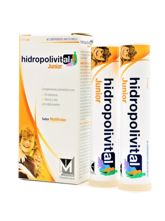 HIDROPOLIVITAL JUNIOR  40 COMPRIMIDOS MASTICABLES SABOR MULTIFRUTAS
