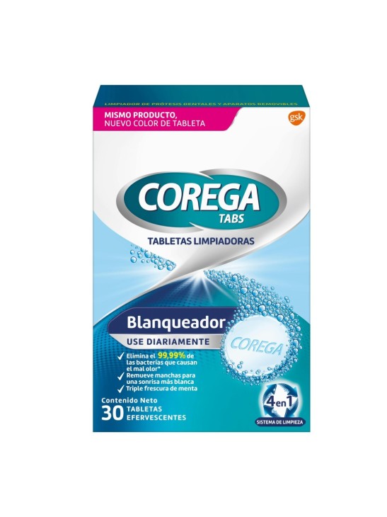 COREGA BLANQUEADOR LIMPIEZA PROTESIS DENTAL 30 TABLETAS