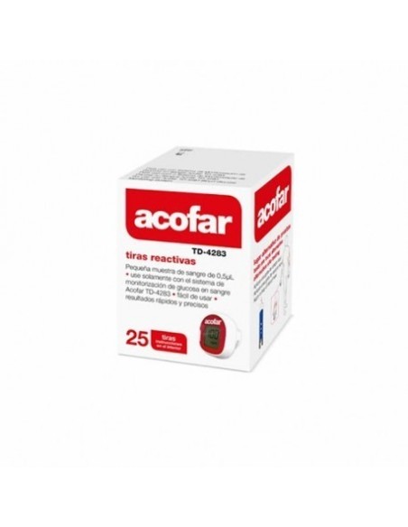 TIRAS REACTIVAS GLUCEMIA ACOFAR 25 UNIDADES