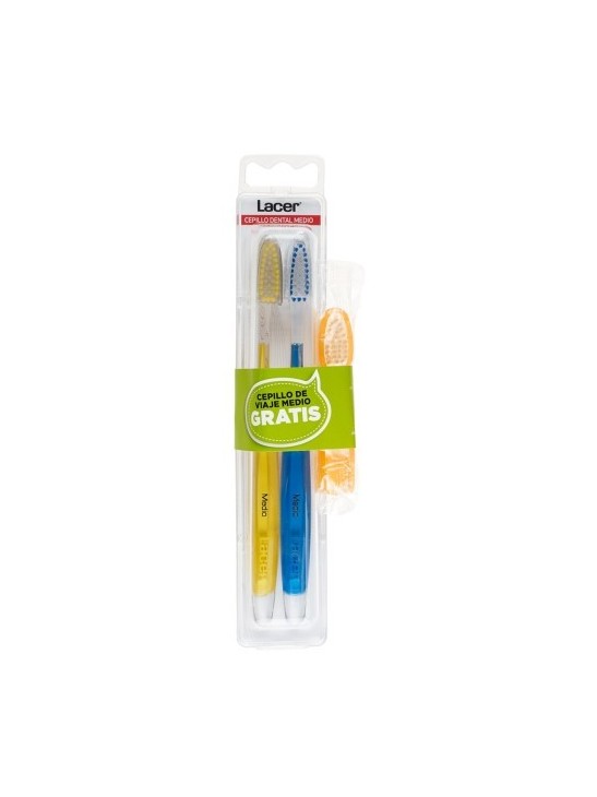 CEPILLO DENTAL ADULTO LACER MEDIO DUPLO 1 UNIDAD
