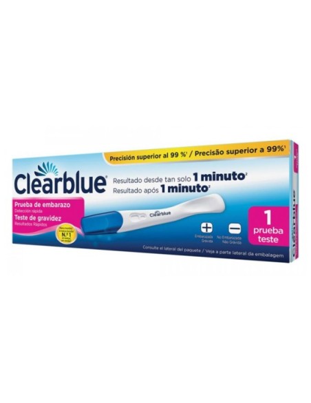 TEST DE EMBARAZO DETECCION RAPIDA CLEARBLUE 1 UNIDAD