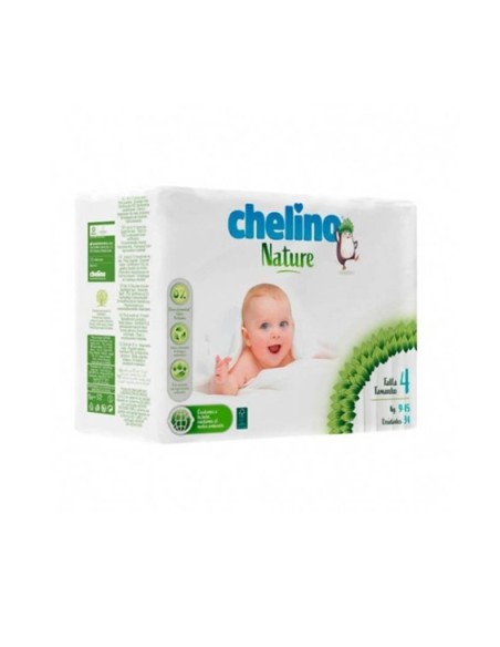 PAÑAL INFANTIL CHELINO NATURE TALLA 4 34 UNIDADES