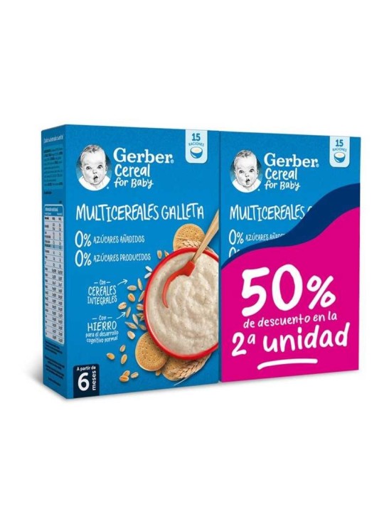 GERBER MULTICEREALES 0% AZUCARES AÑADIDOS  2 ESTUCHES 270 G DUPLO