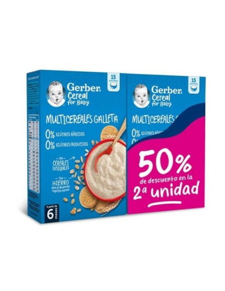 GERBER MULTICEREALES 0% AZUCARES AÑADIDOS  2 ESTUCHES 270 G DUPLO