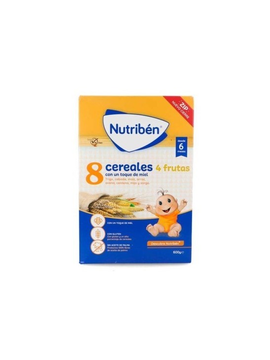 NUTRIBEN 8 CEREALES Y MIEL 4 FRUTAS  1 ENVASE 600 G