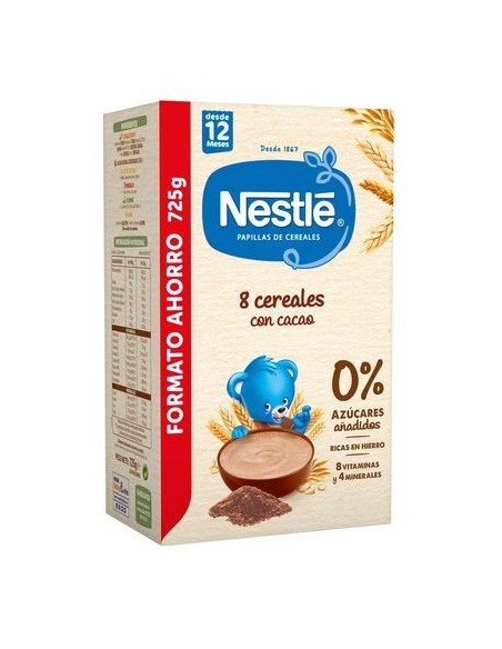 NESTLE PAPILLA 8 CEREALES AL CACAO  1 ENVASE 725 G