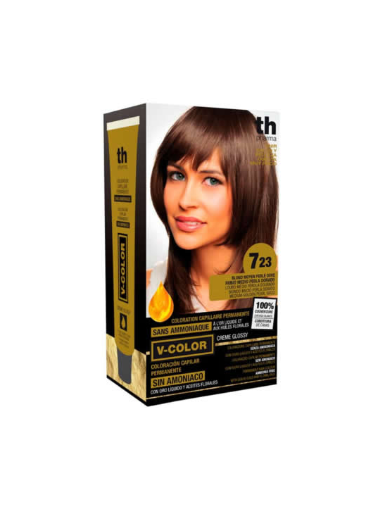 TH PHARMA VITALIA SIN AMONIACO COLORACION CAPILAR PERMANENTE COLOR 7.23 RUBIO MEDIO PERLA DORADO