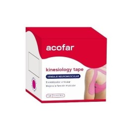 ACOFAR KINESIOLOGY TAPE VENDAJE  1 UNIDAD 5 M X 5 CM COLOR FUCSIA