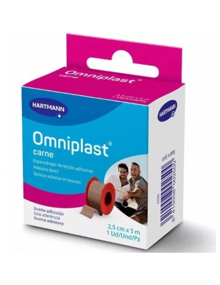 ESPARADRAPO HIPOALERGICO OMNIPLAST TEJIDO RESISTENTE 1 UNIDAD 5 M X 5 CM