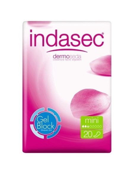 COMPRESA PERDIDAS LEVES INDASEC DISCREET MINI 22 UNIDADES