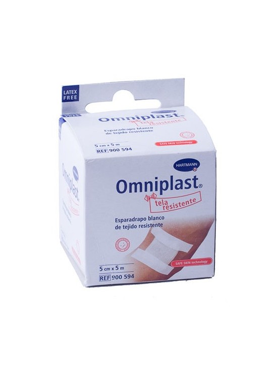 ESPARADRAPO HIPOALERGICO OMNIPLAST TEJIDO RESISTENTE 1 UNIDAD 5 M X 5 CM COLOR BLANCO